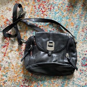 B. Makowsky Black Leather Crossbody bag